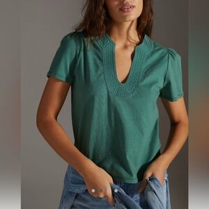 Anthropologie Green Women's Top - Large L